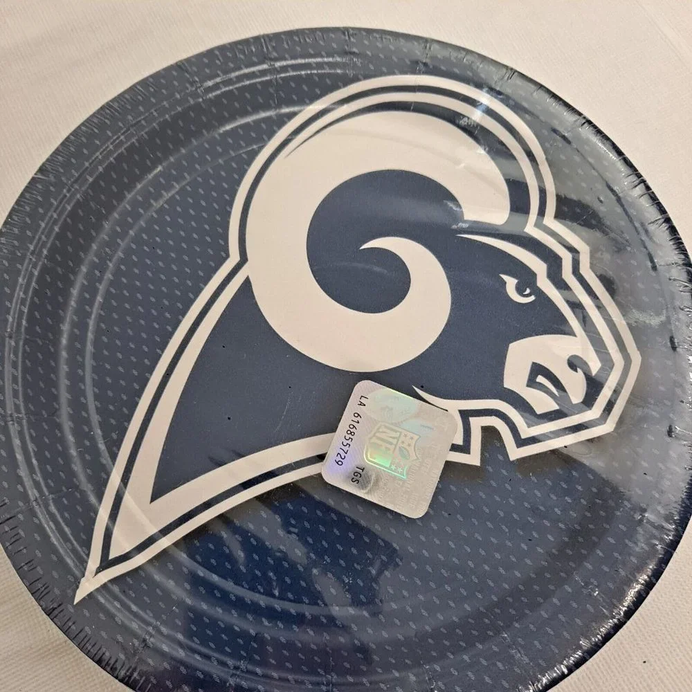 NFL Rams Los Angeles Paper Party Plates 7 Inch 18 Count